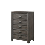 Ensemble de chambre à coucher Essa 6 pièces marron classique à panneaux