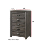 Ensemble de chambre à coucher Essa 6 pièces marron classique à panneaux