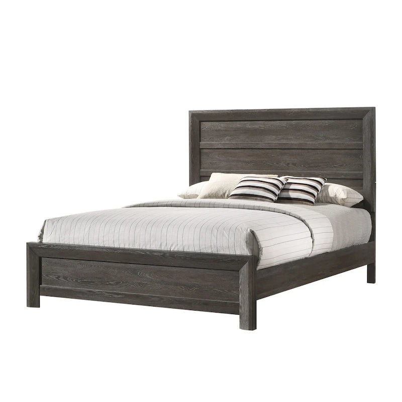 Ensemble de chambre à coucher Essa 6 pièces marron classique à panneaux
