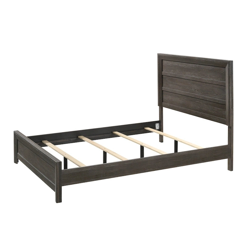 Ensemble de chambre à coucher Essa 6 pièces marron classique à panneaux