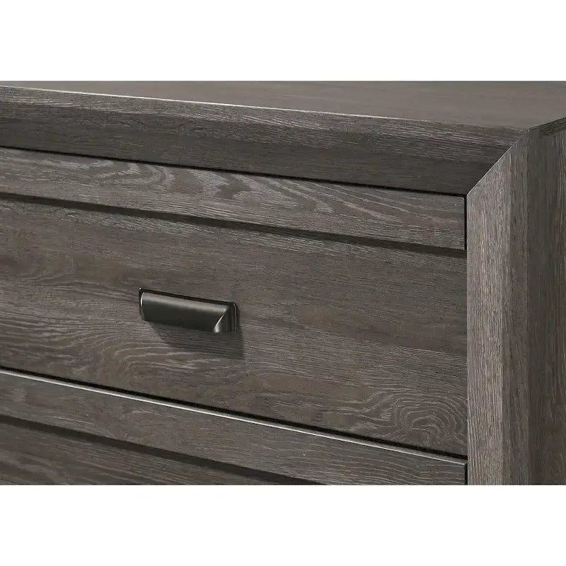 Ensemble de chambre à coucher Essa 6 pièces marron classique à panneaux