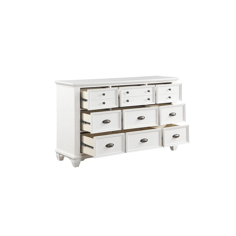 Ensemble de chambre à coucher moderne blanc Leo 6 pièces