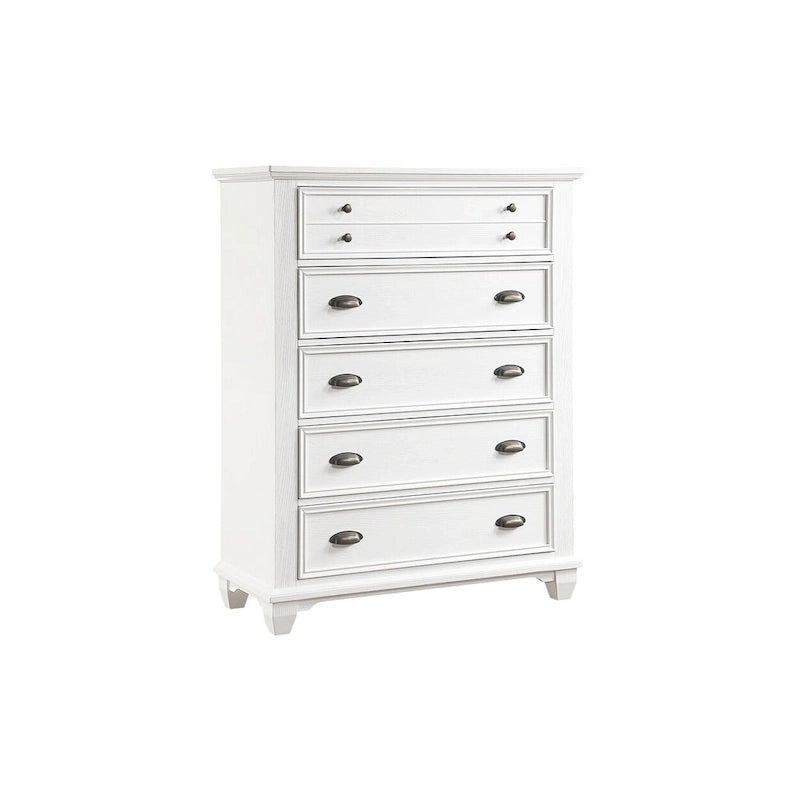 Ensemble de chambre à coucher moderne blanc Leo 6 pièces