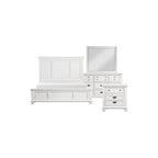 Ensemble de chambre à coucher moderne blanc Leo 6 pièces