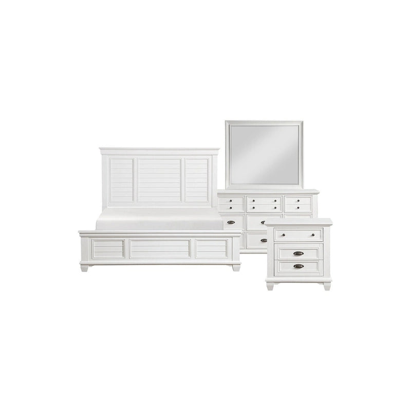 Ensemble de chambre à coucher moderne blanc Leo 6 pièces