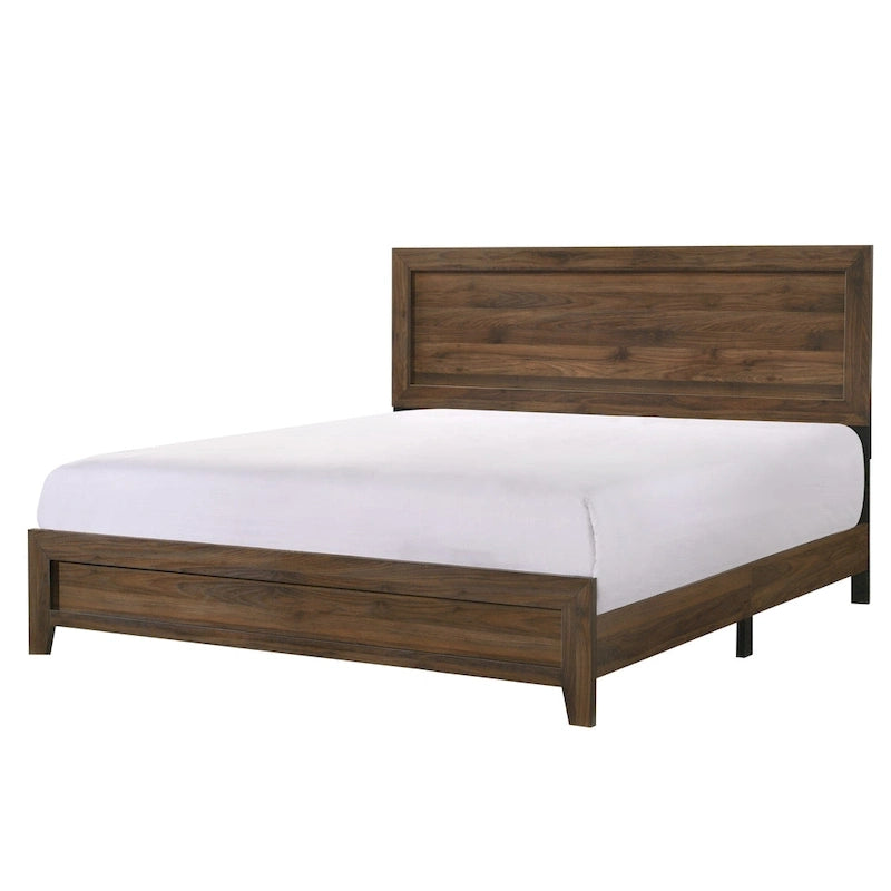 Ensemble de chambre à coucher Linette 6 pièces à panneaux brun cerisier