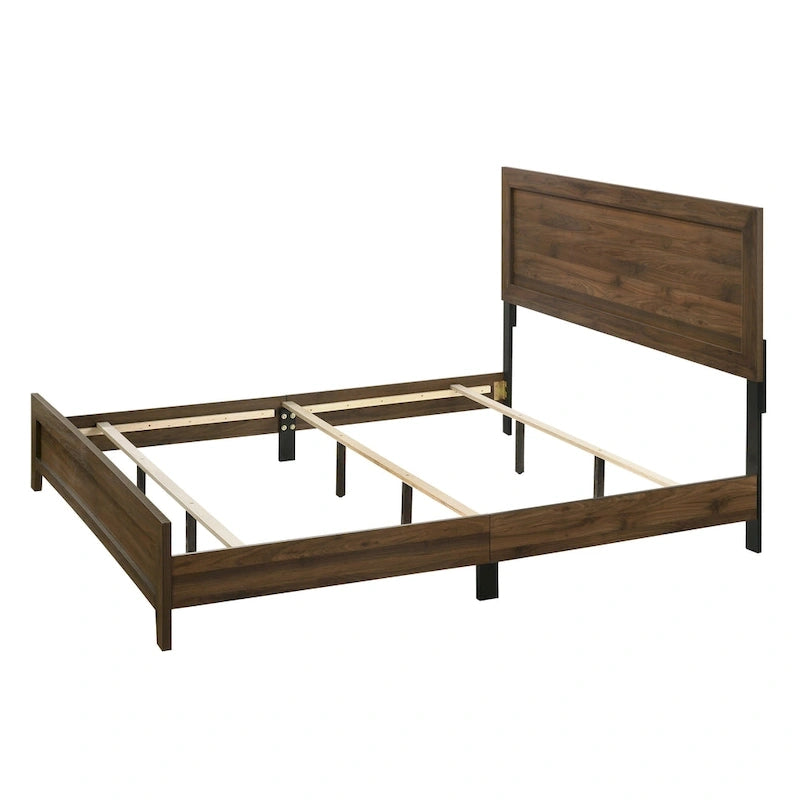 Ensemble de chambre à coucher Linette 6 pièces à panneaux brun cerisier