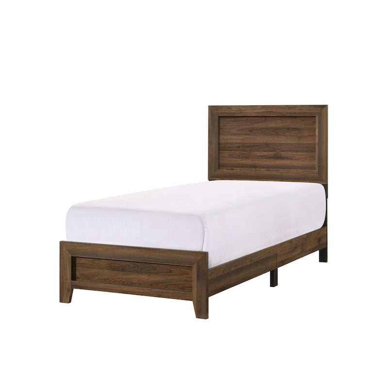 Ensemble de chambre à coucher Linette 6 pièces à panneaux brun cerisier