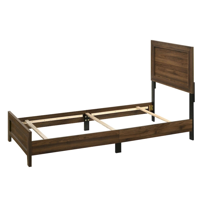 Ensemble de chambre à coucher Linette 6 pièces à panneaux brun cerisier