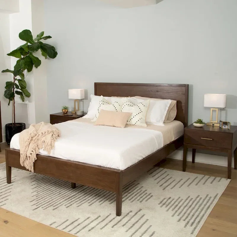 Ensemble de chambre à coucher 3 pièces Plank and Beam pour lit queen-size avec 2 tables de chevet