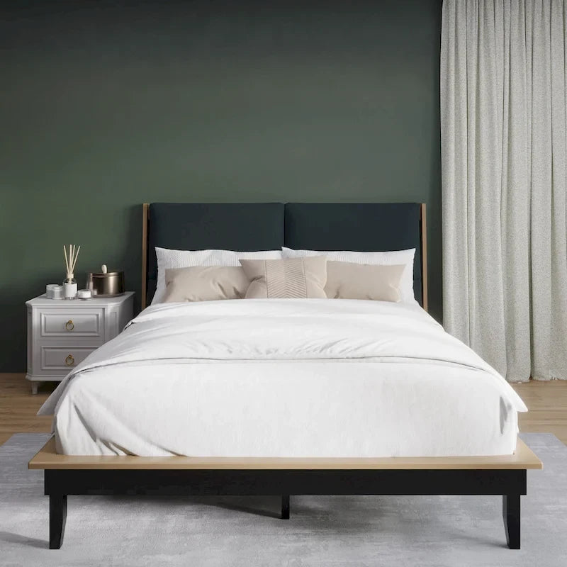 Ensemble de chambre à coucher en bois 3 pièces CraftPorch style milieu du siècle