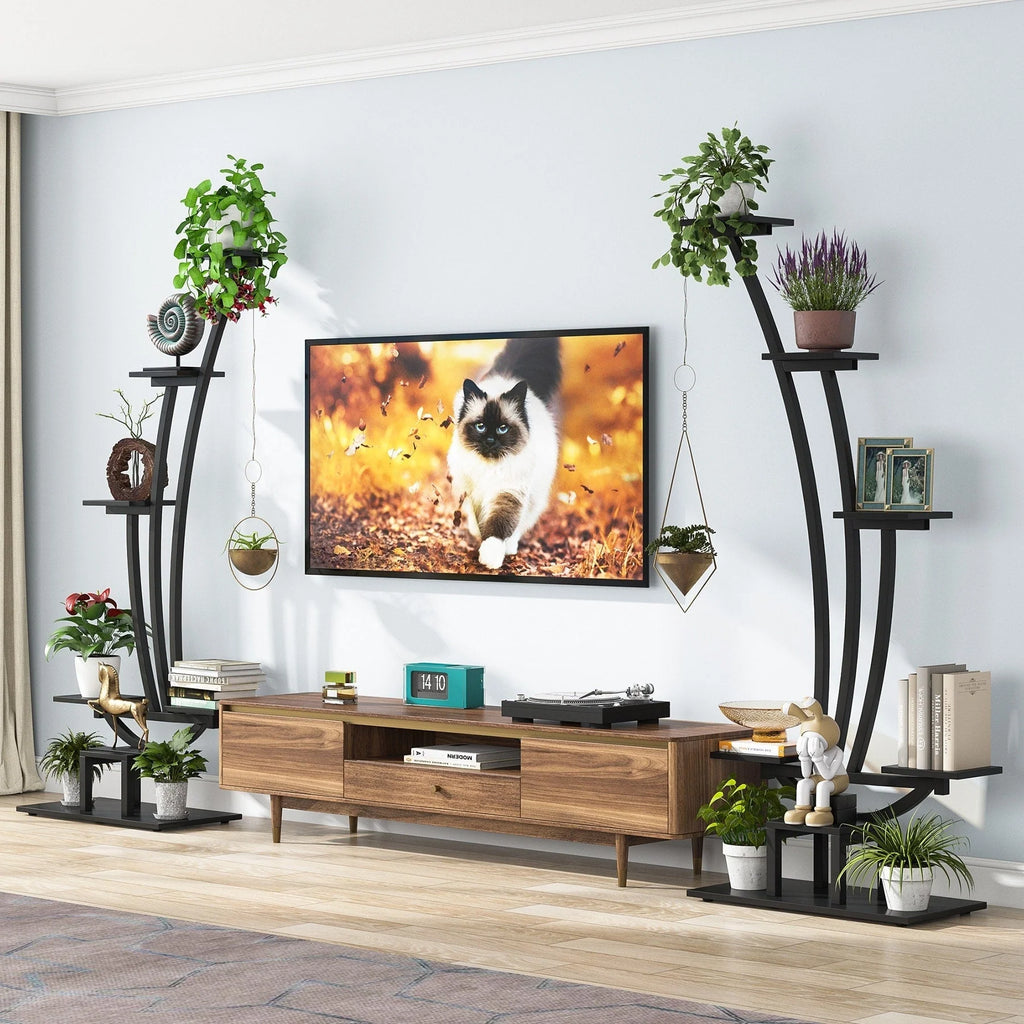 Support pour plantes d'intérieur, étagère à fleurs à 6 niveaux pour jardin - Lot de 2