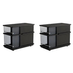Table d'appoint rectangulaire fonctionnelle en bois noir avec rangement