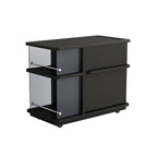 Table d'appoint rectangulaire fonctionnelle en bois noir avec rangement