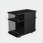 Table d'appoint rectangulaire fonctionnelle en bois noir avec rangement