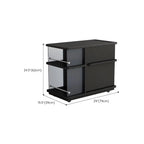 Table d'appoint rectangulaire fonctionnelle en bois noir avec rangement