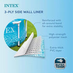 Piscine hors sol Intex ronde de 3,05 m x 76 cm avec cadre métallique, pour jardin, modèle "Beachside" avec parois renforcées, bleue