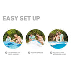 Piscine hors sol Intex ronde de 3,05 m x 76 cm avec cadre métallique, pour jardin, modèle "Beachside" avec parois renforcées, bleue