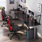 Bureau de jeu incurvé 60x27, 27,56P x 60L x 30,12H, Noir