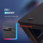 Scrivania da Gaming FDW da 47 Pollici per PC, in Fibra di Carbonio, Postazione da Lavoro Definitiva per Gamer con Porta Bicchieri e Gancio per Cuffie per Ufficio Domestico