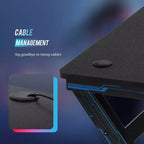 Scrivania da Gaming FDW da 47 Pollici per PC, in Fibra di Carbonio, Postazione da Lavoro Definitiva per Gamer con Porta Bicchieri e Gancio per Cuffie per Ufficio Domestico