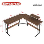 Bureau d'angle en forme de L FDW, bureau de jeu, bureau d'ordinateur avec grand plateau, idéal pour étudier, travailler et jouer à la maison ou au bureau