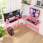 Bureau d'angle en forme de L FDW, bureau de jeu, bureau d'ordinateur avec grand plateau, idéal pour étudier, travailler et jouer à la maison ou au bureau