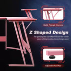 Bureau d'angle en forme de L FDW, bureau de jeu, bureau d'ordinateur avec grand plateau, idéal pour étudier, travailler et jouer à la maison ou au bureau