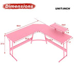 Bureau d'angle en forme de L FDW, bureau de jeu, bureau d'ordinateur avec grand plateau, idéal pour étudier, travailler et jouer à la maison ou au bureau