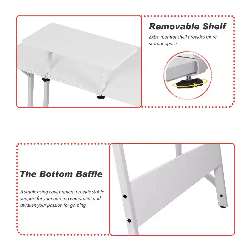 Bureau d'angle en forme de L FDW, bureau de jeu, bureau d'ordinateur avec grand plateau, idéal pour étudier, travailler et jouer à la maison ou au bureau
