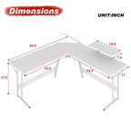 Bureau d'angle en forme de L FDW, bureau de jeu, bureau d'ordinateur avec grand plateau, idéal pour étudier, travailler et jouer à la maison ou au bureau