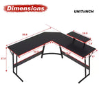 Bureau d'angle en forme de L FDW, bureau de jeu, bureau d'ordinateur avec grand plateau, idéal pour étudier, travailler et jouer à la maison ou au bureau