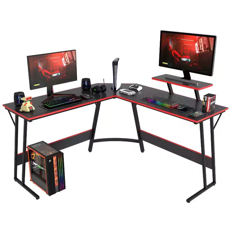 FDW L Shaped Desk Corner Gaming Desk Computer Desk with Large Desktop Studying and Working and Gaming for Home and Work Place