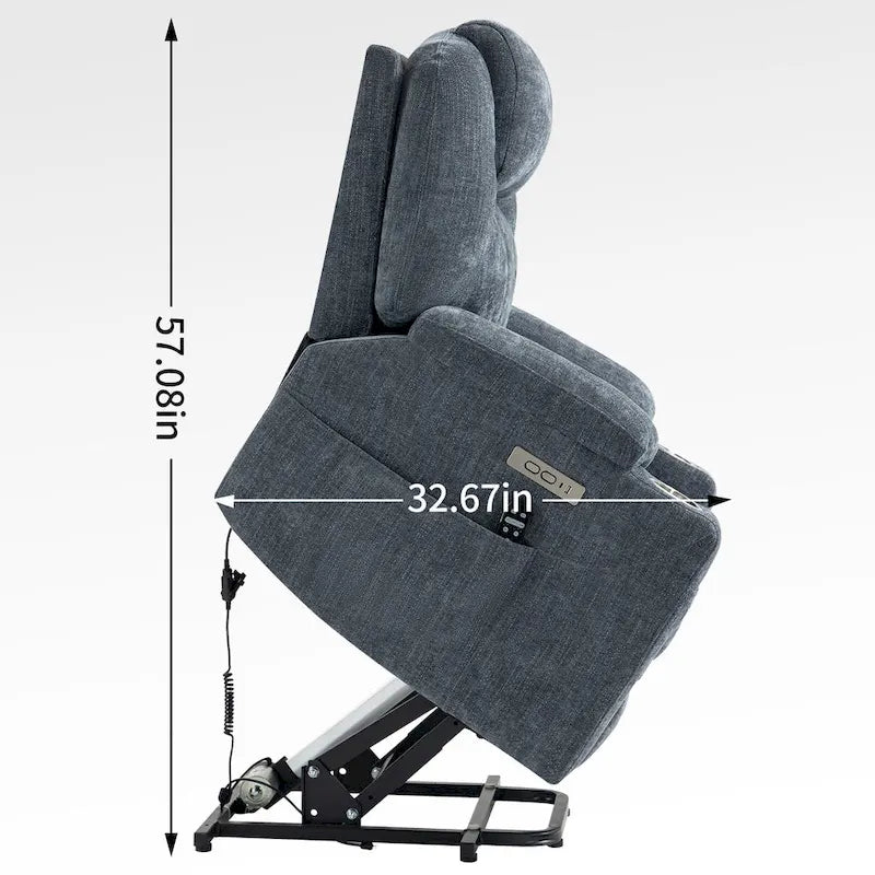 Fauteuil inclinable motorisé jusqu'à 158 kg (350 livres) en chenille avec mécanisme d'inclinaison robuste, 8 points de massage vibrant et lombaire
