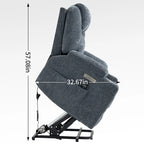 Fauteuil inclinable motorisé jusqu'à 158 kg (350 livres) en chenille avec mécanisme d'inclinaison robuste, 8 points de massage vibrant et lombaire