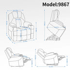 Fauteuil inclinable motorisé jusqu'à 158 kg (350 livres) en chenille avec mécanisme d'inclinaison robuste, 8 points de massage vibrant et lombaire