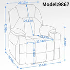 Fauteuil inclinable motorisé jusqu'à 158 kg (350 livres) en chenille avec mécanisme d'inclinaison robuste, 8 points de massage vibrant et lombaire