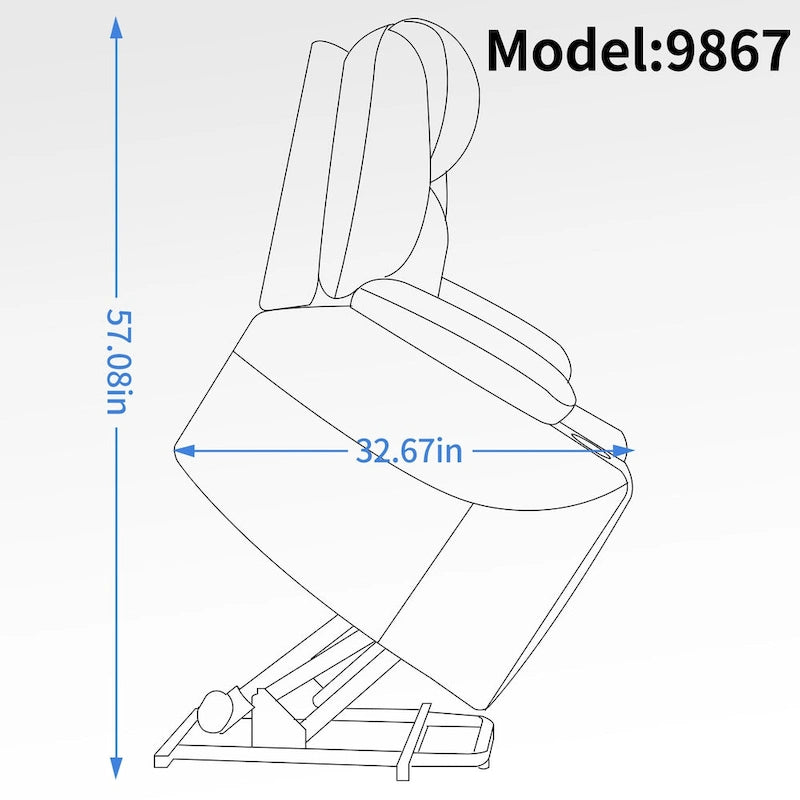 Fauteuil inclinable motorisé jusqu'à 158 kg (350 livres) en chenille avec mécanisme d'inclinaison robuste, 8 points de massage vibrant et lombaire