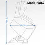 Fauteuil inclinable motorisé jusqu'à 158 kg (350 livres) en chenille avec mécanisme d'inclinaison robuste, 8 points de massage vibrant et lombaire