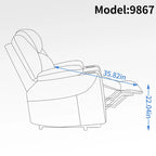 Fauteuil inclinable motorisé jusqu'à 158 kg (350 livres) en chenille avec mécanisme d'inclinaison robuste, 8 points de massage vibrant et lombaire