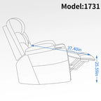 Fauteuil inclinable motorisé jusqu'à 158 kg (350 livres) en chenille avec mécanisme d'inclinaison robuste, 8 points de massage vibrant et lombaire