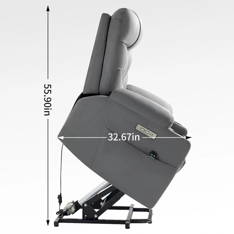 Fauteuil inclinable motorisé jusqu'à 158 kg (350 livres) en chenille avec mécanisme d'inclinaison robuste, 8 points de massage vibrant et lombaire