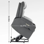 Fauteuil inclinable motorisé jusqu'à 158 kg (350 livres) en chenille avec mécanisme d'inclinaison robuste, 8 points de massage vibrant et lombaire