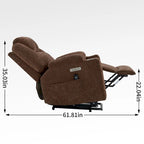 Fauteuil inclinable motorisé jusqu'à 158 kg (350 livres) en chenille avec mécanisme d'inclinaison robuste, 8 points de massage vibrant et lombaire