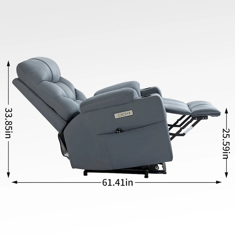 Fauteuil inclinable motorisé jusqu'à 158 kg (350 livres) en chenille avec mécanisme d'inclinaison robuste, 8 points de massage vibrant et lombaire