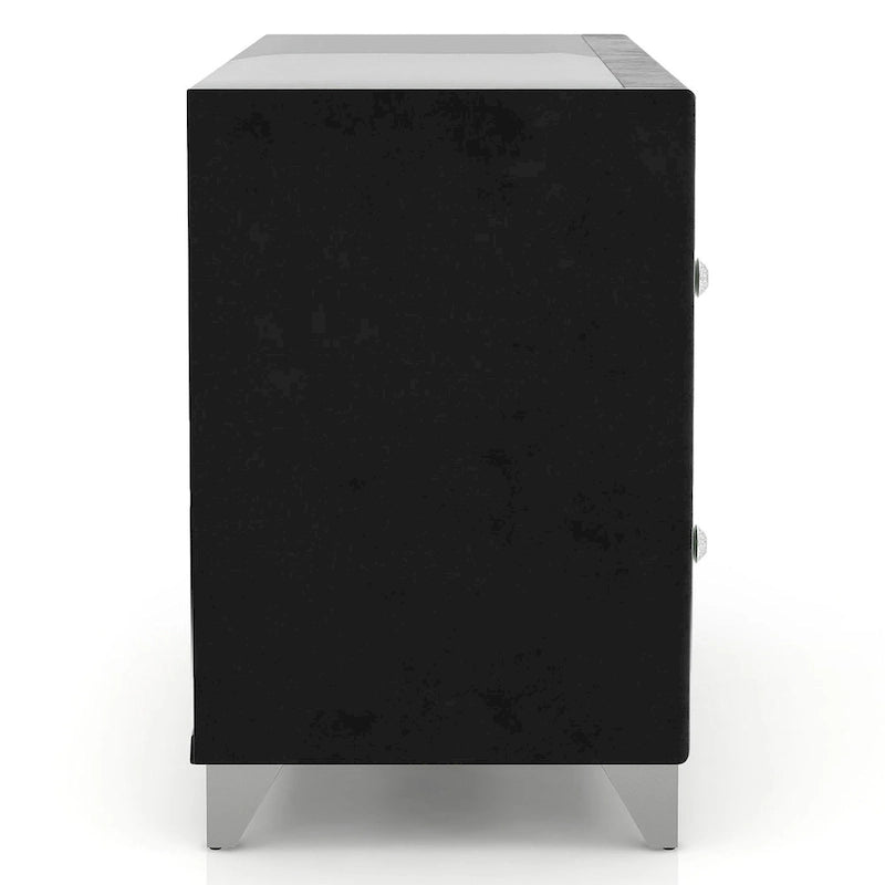 Ensemble de chambre à coucher 5 pièces Ambrosia Glam en tissu noir capitonné avec clous décoratifs, par Furniture of America