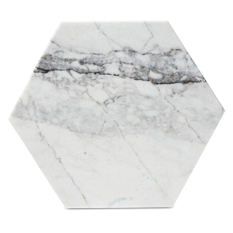 Table d'appoint en métal, moderne et contemporaine, avec plateau en marbre véritable