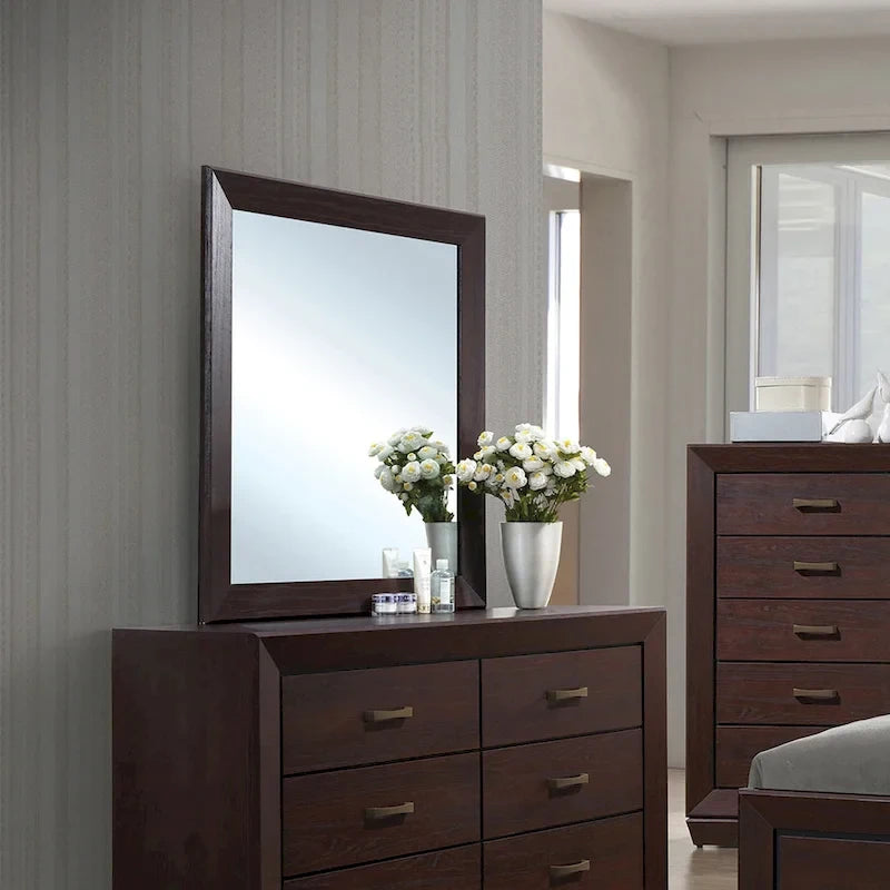 Set da camera da letto imbottito Warwick Brown e Dark Cocoa, 4 pezzi