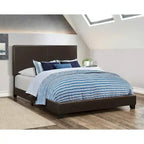 Set da camera da letto imbottito Warwick Brown e Dark Cocoa, 4 pezzi
