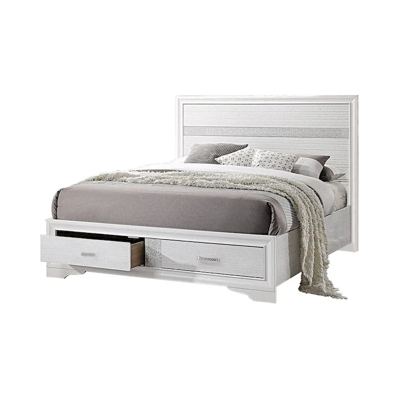 Ensemble de chambre à coucher Corbin 4 pièces avec 2 tables de chevet et une commode